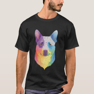 Camiseta Perro Ganadero Australiano Heeler Colorido Arte Po