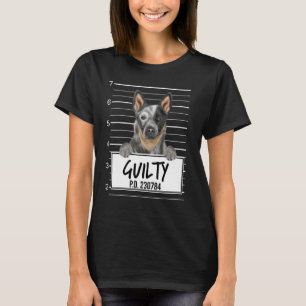 Camiseta Perro Ganadero Australiano Mugshot Perro Culpable