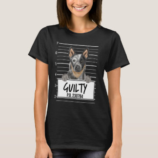 Camiseta Perro Ganadero Australiano Mugshot Perro Culpable