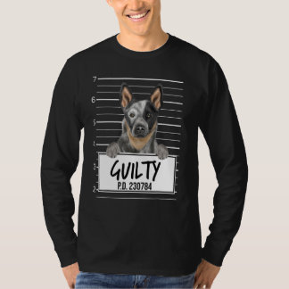 Camiseta Perro Ganadero Australiano Mugshot Perro Culpable
