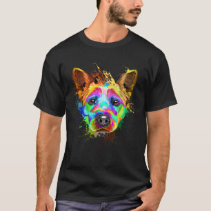 Camiseta Perro Ganadero De Arte De Salpicaduras Blue Heeler