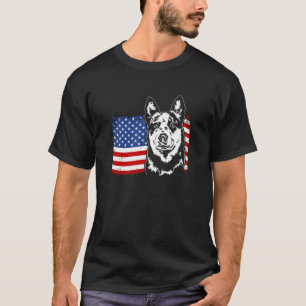 Camiseta Perro Ganadero Orgulloso Heeler Bandera Americana