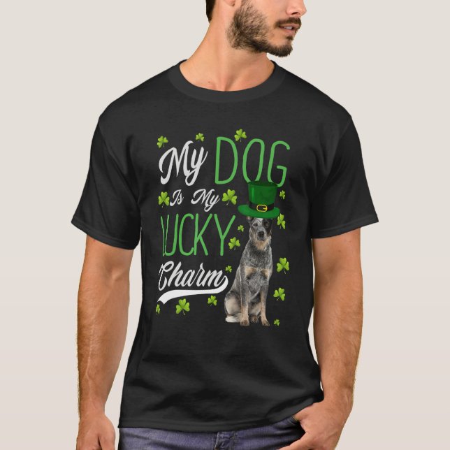 Camiseta Perro Ganado Australiano Mi Perro Es Mi Afortunado (Anverso)