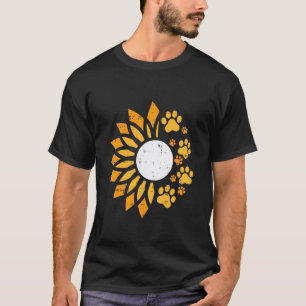 Camiseta Perro Gato Huella de Garra Flor de Sol Floral Anim