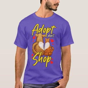 Camiseta Perro gato lindo Adopta No Tiende