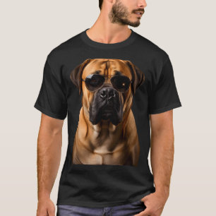 Camiseta Perro genial Sungles Bullmastiff mirada divertida