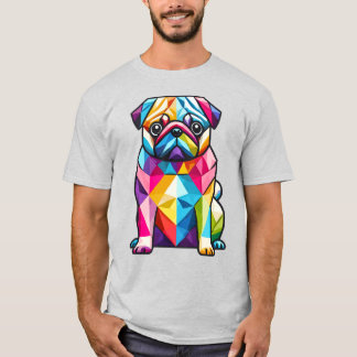 Camiseta Perro geométrico colorido