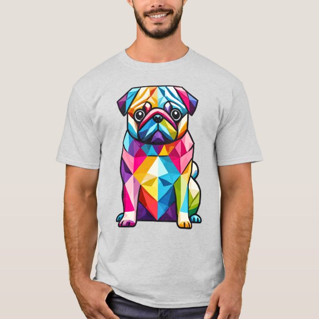 Camiseta Perro geométrico colorido (Anverso)