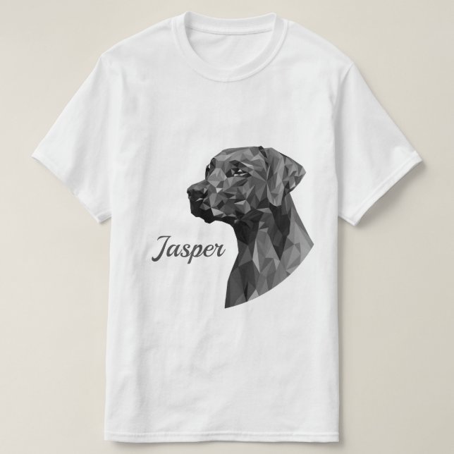 Camiseta Perro geométrico gris Agregar nombre (Diseño del anverso)