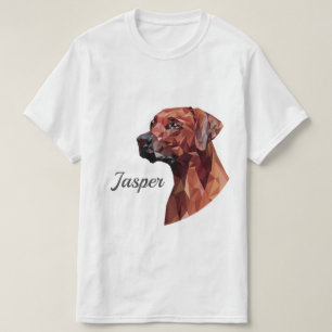 Camiseta Perro geométrico marrón Añadir el nombre T-Shirt