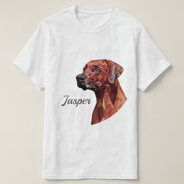 Camiseta Perro geométrico marrón Añadir el nombre T-Shirt (Diseño del anverso)
