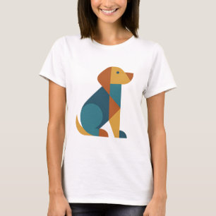 Camiseta Perro geométrico retro - Arte Mascota de mediados 