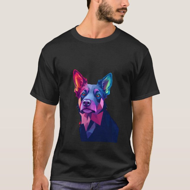 Camiseta Perro geométrico vibrante (Anverso)