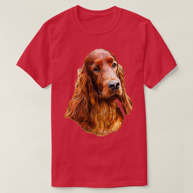 Camiseta Perro glamoroso del Setter Irlandés  (Diseño del anverso)