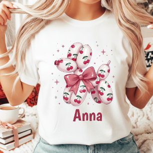 Camiseta Perro Globo Cereza Coqueta Estética Mujer