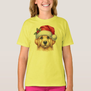 Camiseta Perro Golden Retriever con Santa Claus Style-82535