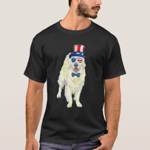 Camiseta Perro Golden Retriever Cuarto 4 de Julio Patriótic