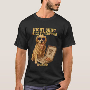 Camiseta Perro Golden Retriever Divertido Comiendo Pizza Su