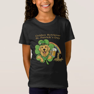 Camiseta Perro Golden Retriever Divertido Leprechaun del Dí