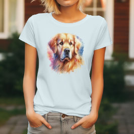 Camiseta Perro Golden Retriever en elegancia acuarela