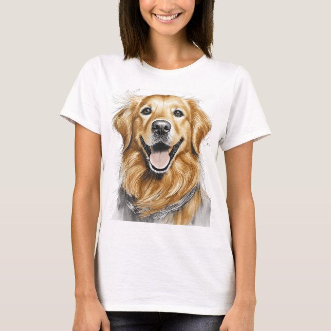 Camiseta Perro Golden Retriever feliz (Anverso)