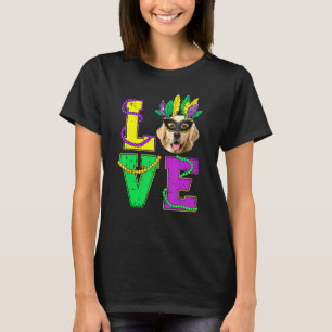 Camiseta Perro Golden Retriever I Love Puppy Mardi Gras Men