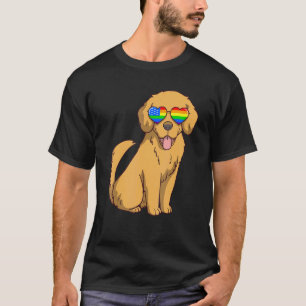 Camiseta Perro Golden Retriever Lgbt Arcoíris Usa Bandera U