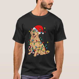 Camiseta Perro Golden Retriever Luces de Navidad Xmas Perro