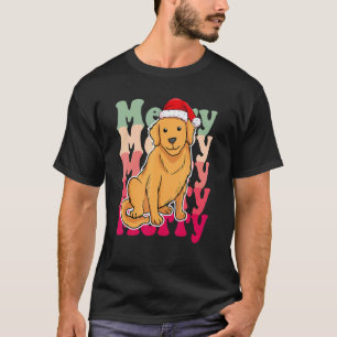 Camiseta Perro Golden Retriever Navidad Familia Combinada
