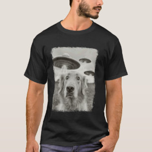 Camiseta Perro Golden Retriever OVNI Alien Extraterrestre S