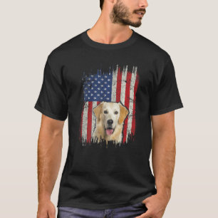 Camiseta Perro golden retriever patriótico bandera american