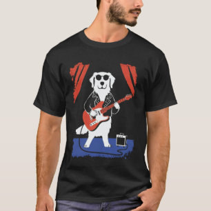 Camiseta Perro Golden Retriever tocando guitarra eléctrica 