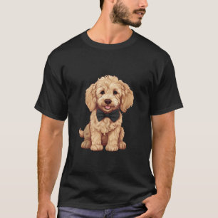 Camiseta Perro Goldendoodle Con Calzado De Bow Calzado De C