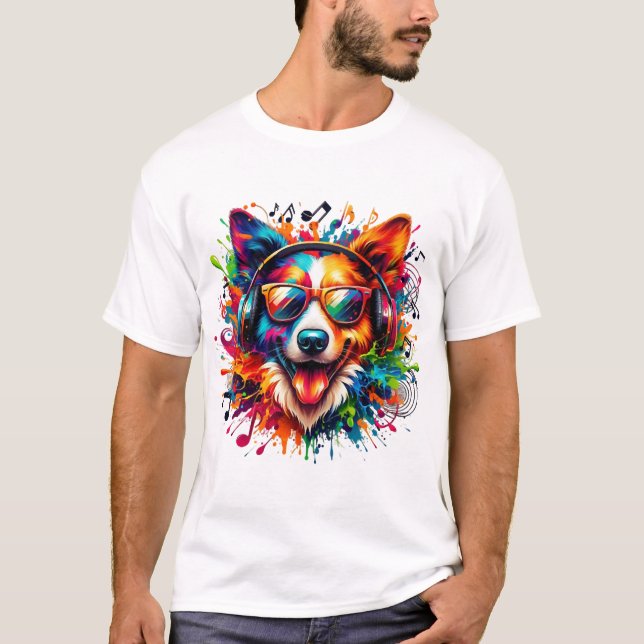 Camiseta Perro Golpea Colorido (Anverso)