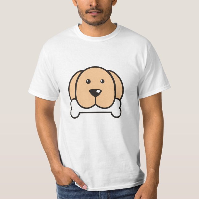 Camiseta Perro gracioso con hueso (Anverso)