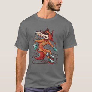 Camiseta Perro Gracioso Con Patines En Línea Para Patinador