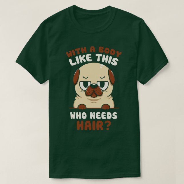 Camiseta Perro gracioso de Calvo Pug por Tobe Fonseca (Diseño del anverso)