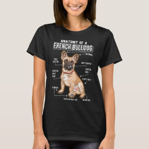 Camiseta Perro gracioso de la anatomía del Bulldog francé