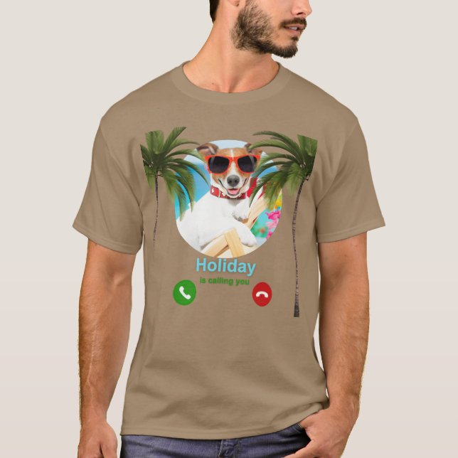 Camiseta Perro gracioso en vacacionesCute perro retro (Anverso)