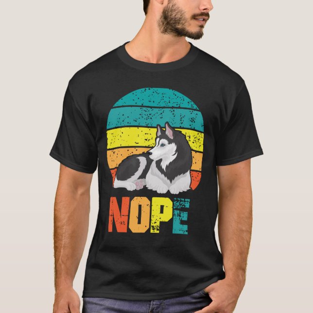 Camiseta Perro gracioso estúpido Husbborn Lazy Puppy (Anverso)