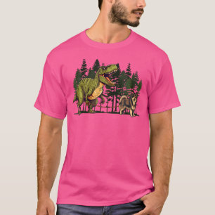 Camiseta Perro gracioso finlandés Lapphund Dinosaur T-Rex W