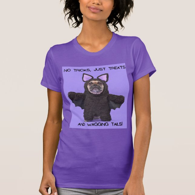 Camiseta Perro gracioso No hay trucos solo trata (Anverso)