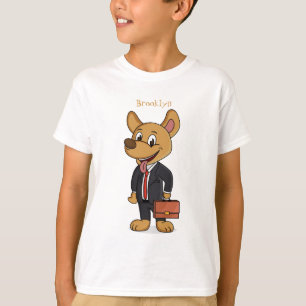 Camiseta Perro gracioso usando traje de negocios personaliz