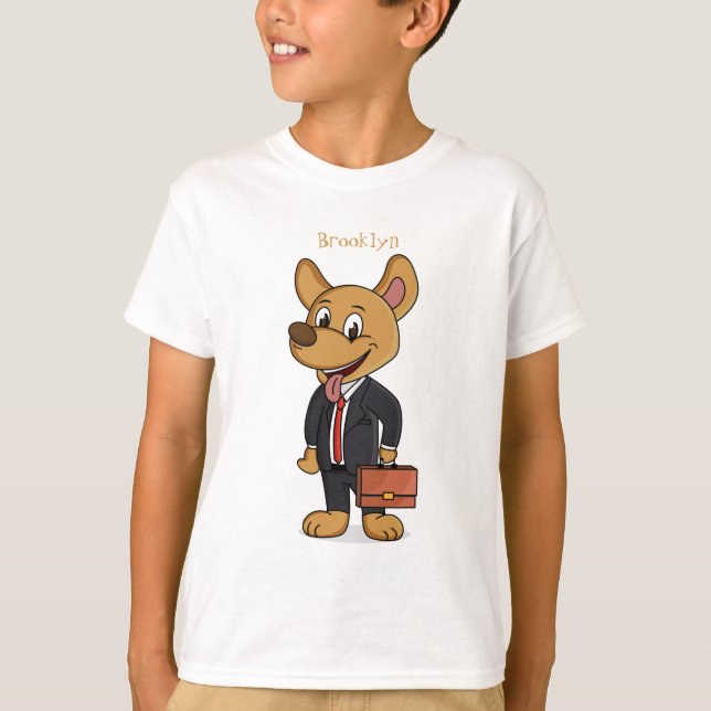 Camiseta Perro gracioso usando traje de negocios personaliz (Anverso)