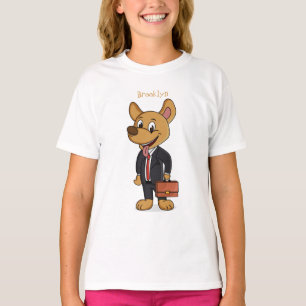 Camiseta Perro gracioso usando traje de negocios personaliz