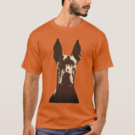 Camiseta Perro Gran Danés Negro y Naranja Atractivo