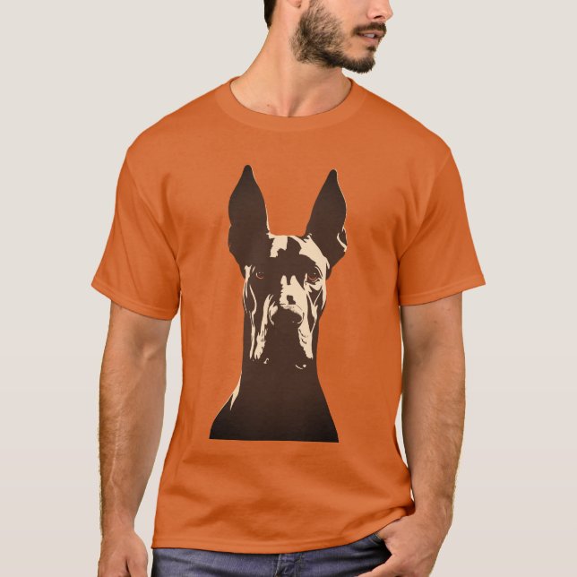 Camiseta Perro Gran Danés Negro y Naranja Atractivo (Anverso)