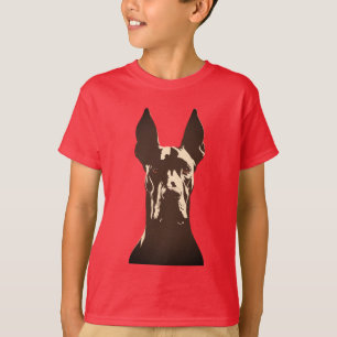 Camiseta Perro Gran Danés Negro y Naranja Atractivo