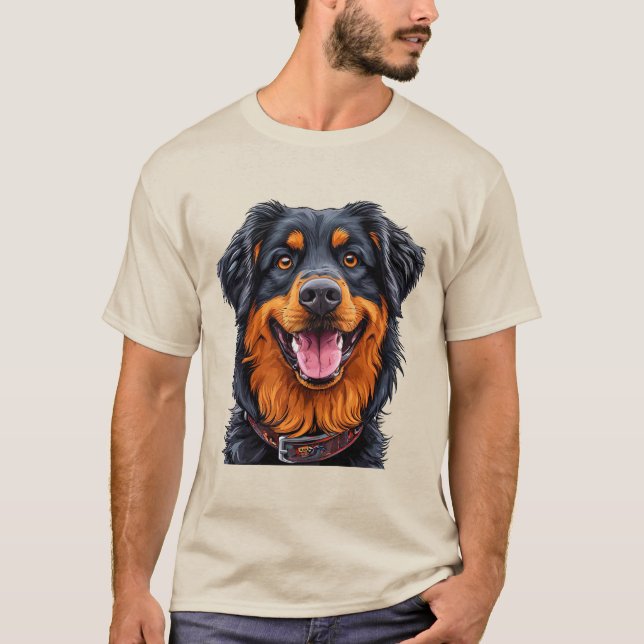 Camiseta Perro grande y expresivo con un abrigo brillante y (Anverso)