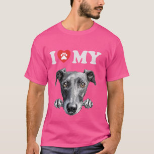 Camiseta Perro Greyhound Dog I Heart My Dog Funny Dog Lover